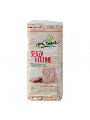 Gallette quadrate saraceno riso quinoa con semi di lino senza glutine Più Bene 130g