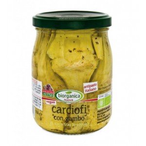 Carciofi con gambo in olio di semi Biorganica Nuova 550 g