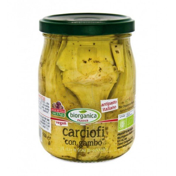 Carciofi con gambo in olio di semi Biorganica Nuova 550 g