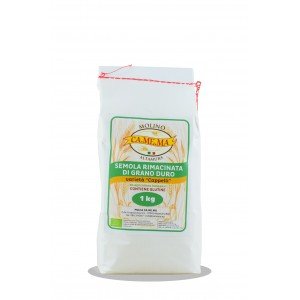 Semola Rimacinata di Grano Duro Cappelli Bio 1kg Molino CaMeMa