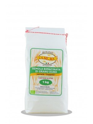 Semola Rimacinata di Grano Duro Cappelli Bio 1kg Molino CaMeMa