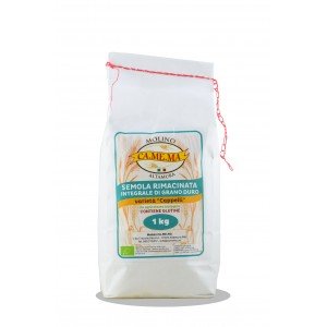 Semola Rimacinata Integrale di Grano Duro Cappelli Bio 1kg Molino CaMeMa