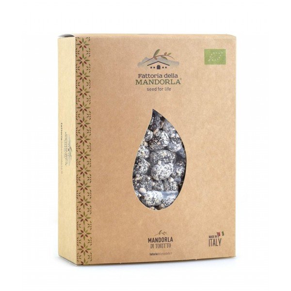 Mandorle di Toritto al Cioccolato Fondente con granella - Scatola 1kg